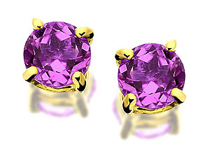 Amethyst Solitaire Earrings 3mm - 070265