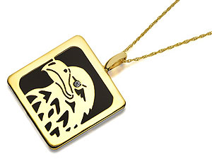 Onyx Eagle Pendant And Chain - 186936