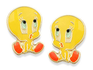 Tweety Pie Enamel Earrings - 070871