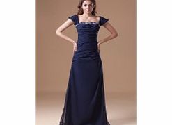 A-line Off-shoulder Beading Pleat Floor-length