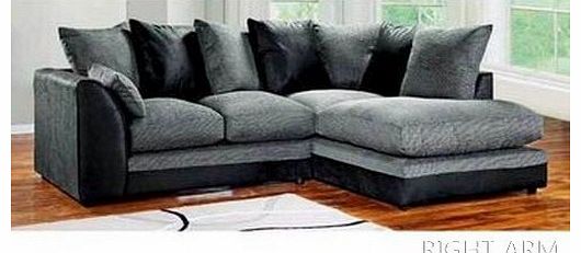 Dylan Byron Corner Group Sofa Black and Charcoal Right or Left (Black Right)