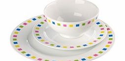 12-Piece Bright Square Dinner Set