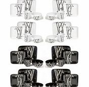 Twigs 16+16-Piece Black  White Dinner Set