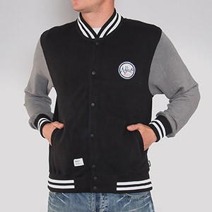 Varsity Button sweat - Black/Grey