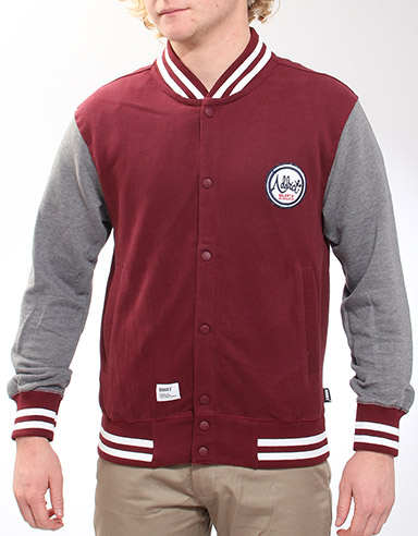 Varsity Snap fastening sweatshirt - Oxblood