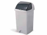 metallic grey plastic roll top bin with 24