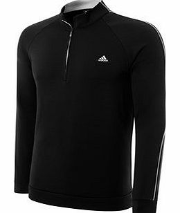 2014 Adidas 3-Stripes Mens 1/4 Training / Layering Top Golf Pullover Black