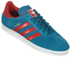 Gazelle II Blue/Red Suede Trainers