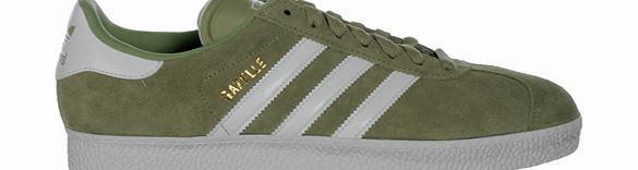 Gazelle II Stone/White Suede Trainers