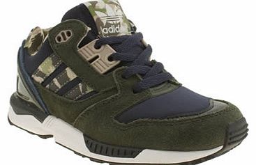 kids adidas navy & green zx 800 boys junior