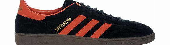 Spezial Black/Orange Suede Trainers