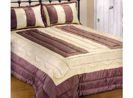 Unique Burgundy / Beige Double Bedspread