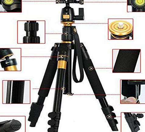 AFAITH Professional Portable Magnesium Aluminium Alloy Tripod Monopod amp; Ball Head For DSLR SLR Camera DV Canon Nikon Pentax Sony Tripod Q-555 Max Height: 55.9``, Max Load: 8KG