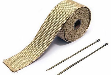 Alchemy Parts Ltd TITANIUM Fiberglass Car Motorcycle Exhaust Heat Wrap - 5 Metre Roll