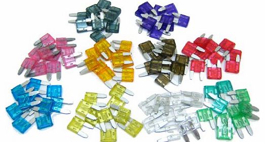 60 X Mixed Amp Mini Blade Fuses Car Motorbike Atm Auto