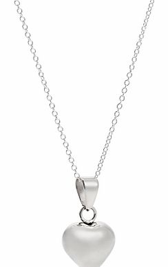 Silver Puffed Heart Pendant Necklace