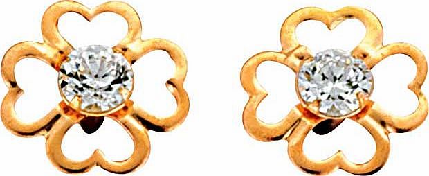 9ct Gold Flower Cubic Zirconia Stud