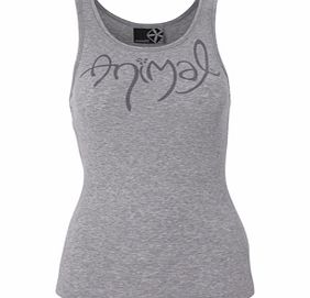 Ladies Animal Causey Rib Vest Top. Grey Marle