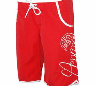 Ladies Animal Faidley Boardshort. Lollipop Red