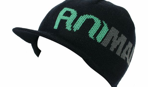 Animal Mens Animal Jangles Peak Beanie 002 Black