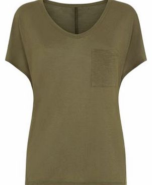 Khaki Pocket Front T-Shirt 3237208