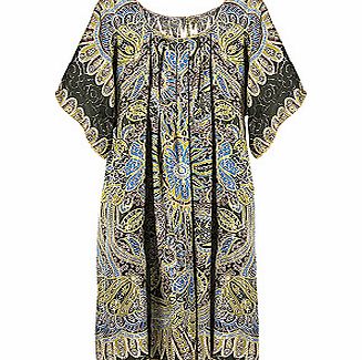 Paisley print trapeze dress