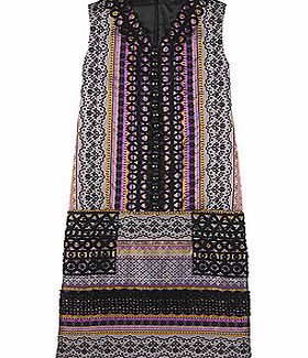 Patchwork jacquard dress