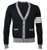 Dark Navy and Grey Cardigan