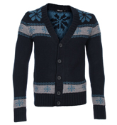 Navy Button Fastening Cardigan