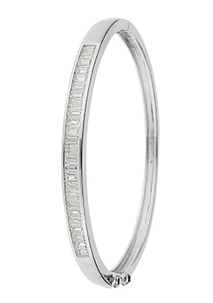 Silver and Cubic Zirconia Bangle BA99406