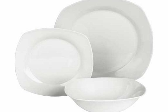 Argos Square 12 Piece Porcelain Dinner Set - White