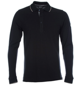 Black Long Sleeved Polo Shirt