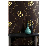 Mia Motif Chocolate/Cream Wallpaper