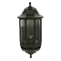 Half 60W Black Lantern Wall Light