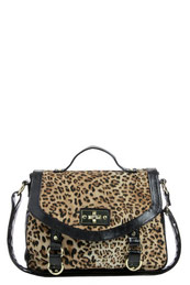 Leopard Print Vintage Look Satchel