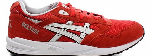 Gel Saga Red/White Mesh Trainers