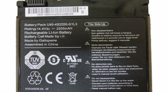 Replacement Laptop Battery - 14.4v 2200mAh - Fits Advent 1015 1315 5611 5612 5711 5712 5301 5311 5312 5313 5421 5431 6441 6551 6552 6553 6650 6651 9115 9315 9415 Series, Advent K1301 KC500 kc500-p KC5