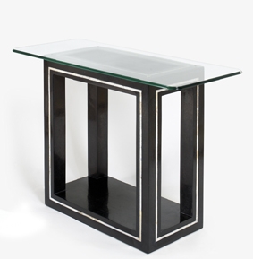 athena Black Stone Hall Table