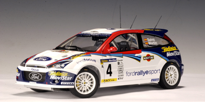 AUTOart 2002 Ford Focus WRC Car No.4 C Sainz L Martin