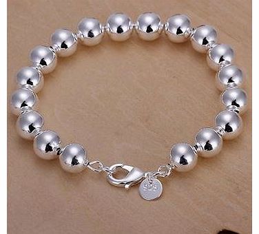 925 silver plating Plated Bead Bracelet (Silver) (LKNSPCH126-2)