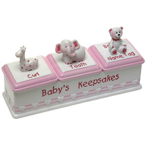 baby Girl Triple Keepsake Box