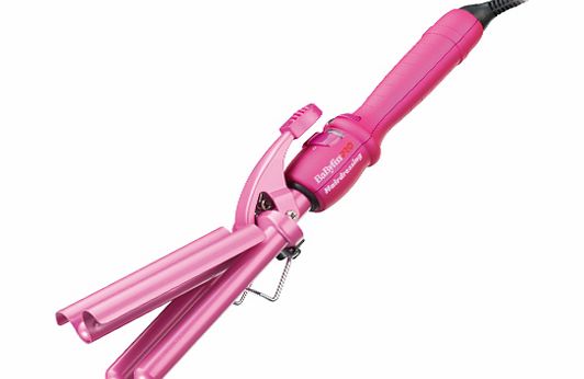 Porcelain Triple Barrel Waver Hot Pink