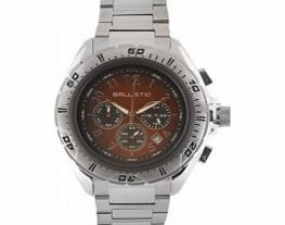 Ballistic Mens Chronograph Silver Brown Watch