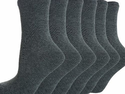 BAY6 (B35) Boys, Girls, Kids, Unisex, Plain School Socks in Black / Navy / Grey / White, Sizes 6-8.5, 9-12, 12.5-3.5, 4-6.5 (9-12, GREY)