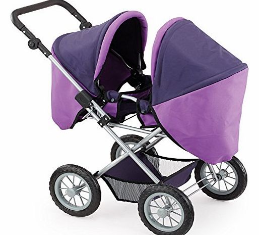 46 - 75cm Dolls Pram Twin Design (Purple)