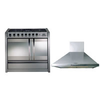 Range Cooker DB1000DF and 100cm Chimney Hood CHIM101SS