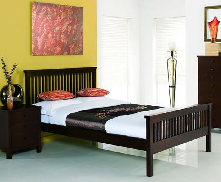 Bentley Atlanta Dark Wooden Bedstead, Double, No