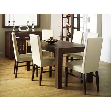 Lyon Walnut Rectangular Dining Set with