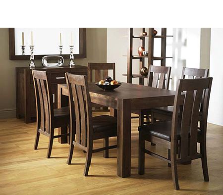 Lyon Walnut Rectangular Extending Dining Set