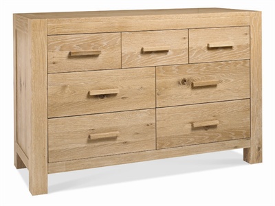 Lyon Washed Oak 4 + 3 Drawer Chest Small Single